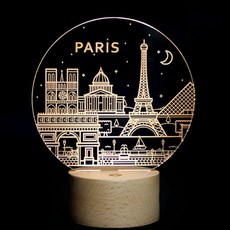 Radost Paris壓克力小夜燈, 淺木色
