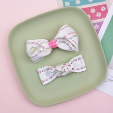 헤어보우 꽃리본 헤어핀 세트