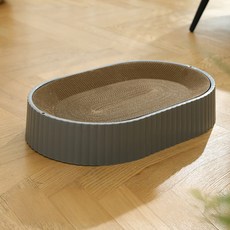 바디보 고양이 타원형 스크래쳐, 그레이, 1개