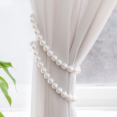 Bonaem 磁吸珍珠窗簾裝飾綁帶 40cm, 混色, 2個