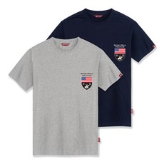 BEVERLY HILLS POLO CLUB Logo小印花圓領短袖T恤 CPS9T31 2件組, 灰色+海軍藍