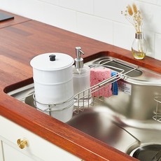 FIRSTLIVING 水槽廚餘桶 + 掛架組合, 銀色(掛架), 白色(垃圾桶), 1個