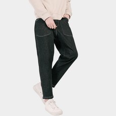 CUSTOMUS 男性白色車線半寬鬆版型鬆緊帶牛仔褲 CXS25MWPT419