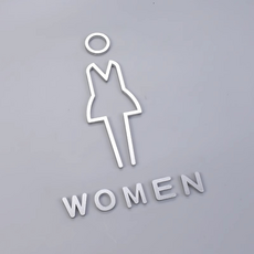 쏙쏙채움 화장실 표지판 아크릴 여자, 실버A