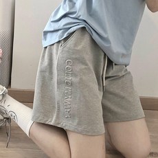 PEONIST 女款寬鬆休閒鬆緊帶短褲