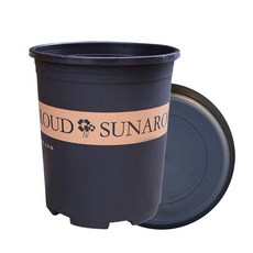 살림앤 튼튼한 플라스틱 화분 + 화분받침 세트 12cm, 블랙, 1세트