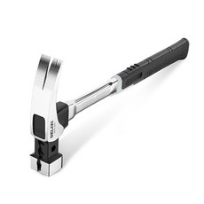 Dr. Living Store 多用途高碳鋼鍛造錘 磁吸釘 雙V鋸齒頭 木工專家用 方形直尾不鏽鋼手柄 39cm, 1個, 單一商品