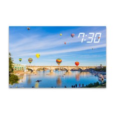 홈마인 캔버스 프린팅 액자 LED 시계 놀이공원 앤 열기구 800 x 500 mm, HM-PARK-08