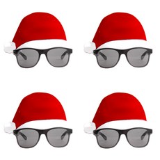 PARTYSHOW 聖誕帽眼鏡, 混合顏色, 4個