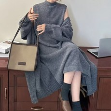 Paperments 女款Polia寬鬆針織洋裝+開襟衫套裝 13257