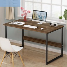 순잠 심플 스틸우드 컴퓨터 책상, 브라운