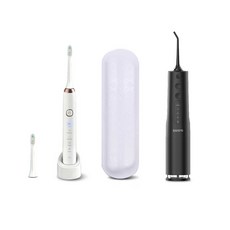 Danmi Clean Care聲波電動牙刷白+潔選黑漱口水套組, DA-CL100（電動牙刷）、DA-CLS04Y（清潔刷）