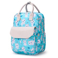 JH Company 貓咪印花後背包, 藍色