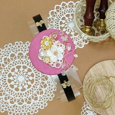 드레스하우스 비단길 여아용 솔담 매화나비 한복머리띠