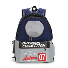 PETRONG 貓方形透氣背包, 藍色+灰色