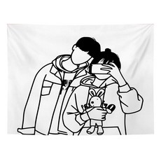 올하이 린넨 배경 현관 인테리어 패브릭포스터, 셀카