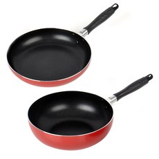 유진 베이직 팬 2종 세트, 혼합색상, 후라이팬 34cm + 웍팬 34cm