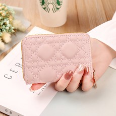 어리플 여성용 학생 심플 퀄팅 반지갑