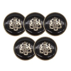 金屬高級點綴西裝鈕扣 新款鋸齒 21mm, 5個, 黑金