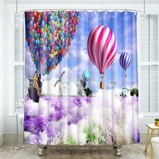 熱氣球印花浴簾 A_RD_865 3D, 1個
