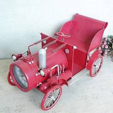 TCR 室內裝飾品 復古風 經典時鐘模型 汽車擺件, 紅色