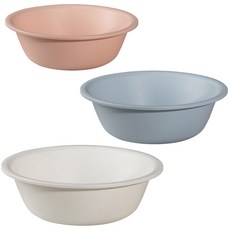 MONACO OLIVE Lapastel 圓形臉盆3件組 粉紅色(小) + 天藍色(中) + 白色(大), 1套, 粉紅色(小), 天藍色(中), 白色(大)