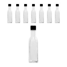 長款透明方形油瓶 小蓋黑蓋, 8個, 200ml