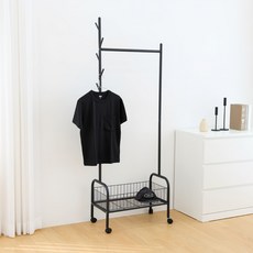Tree farm Charmant 單層收納移動式落地衣架 60公分, 黑色