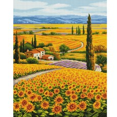 VIVACELL 畫布型寶石十字繡 DIY 套組 40 x 50 cm, 向日葵3, 1套