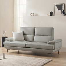 스칸디아 노팅엄 천연 통가죽 3인용 소파 방문설치, 그레이