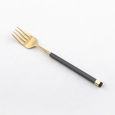 보겐 스퀘어 투톤 커트러리 디저트포크, 차콜 + 골드, 1개