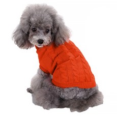 I Love Pet 狗狗麻花彩色針織衫, 橘色