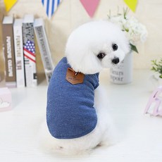 THE FLOW 牛津皮革口袋狗狗T恤, 藍色