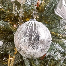 Modern House Objet Ornament 雪花銀球, 1個, 混合色, 12cm