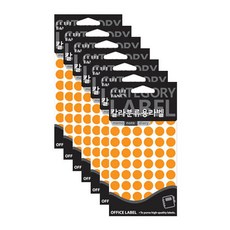 쁘띠팬시 칼라 분류용 라벨 견출지 20-303, 형광주황, 7개