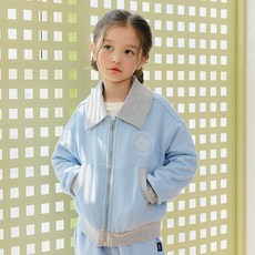 OWLEYBARN 女童秋季花朵大翻領拉鍊外套