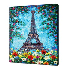 ECO SOLE 自助繪畫 巴黎之花 26色插畫名畫繪製 DIY 40 x 50 cm, 混合色, 1個