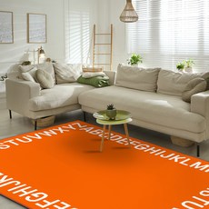 이정데코 ABC 알파벳 라운드 일러스트 사각 러그