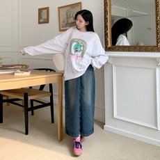 안다로미 긴팔 레인보우 샤인 루즈핏 맨투맨