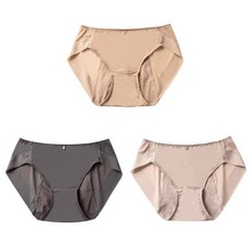 女款時尚人造纖維衛生內褲 3入組, 混色