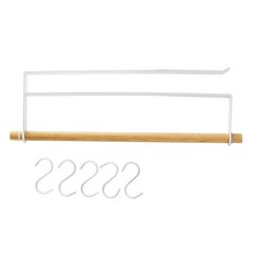 北歐風立式實木鋼+廚房工具環5p套組, 白色