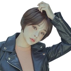 GabalNara 女性用蕾絲頭皮層次剪全頂假髮 S, 巧克力棕, 1個