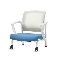 체어포커스 슬라이딩 좌식의자 C530, 화이트(팔걸이) + 화이트(등받이) + 고급 블루(방석), 1개