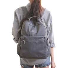 大容量素色後背筆電包+掛飾組, 灰色（背包），組件（隨機出貨）