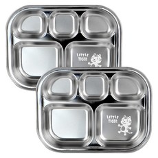 Under The Sea重疊不鏽鋼餐盤 5格, 老虎, 2個