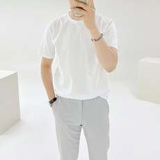 아도르클래식 남성용 인트로 베이직 기본 분또 스판 여름 반팔티