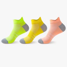 YOGO JOGO 男款羽球襪 3件組 260~280, 06(綠色, 黃色, 粉紅色)