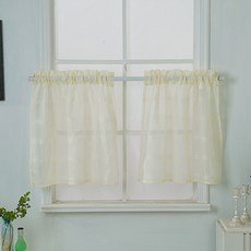 Maket Gamseong 早晨陽光窗簾 2入, 雪紡米色