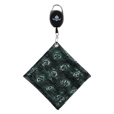 kaxiyagolf 骷髏版捲線鋼絲方形高爾夫球巾, 綠色