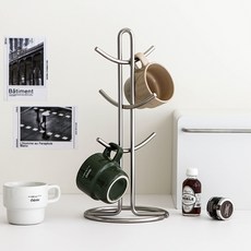 Iwooa Stylen不鏽鋼塔型杯架, 銀色, 1個
